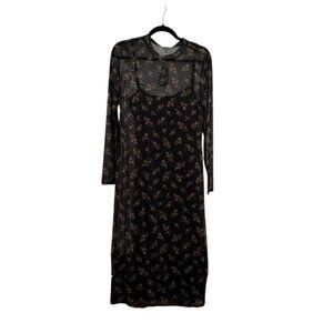 AFRM LOS ANGELES Loah Long Sleeve Mesh Midi Dress. Size XL.